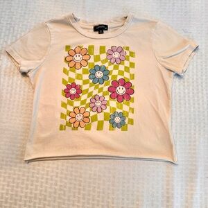 Vintage Originality Kids Smiley Flower Tee | Y2K Groovycore Made in‎ USA M